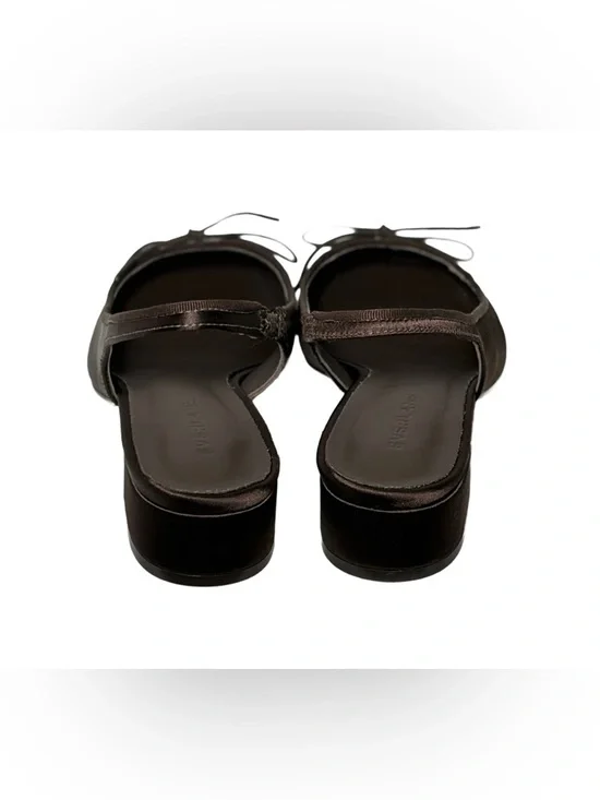 NIB Everlane The Ballet Slingback Heel in Deep Brown Satin, Size 5.5 - Picture 7 of 12